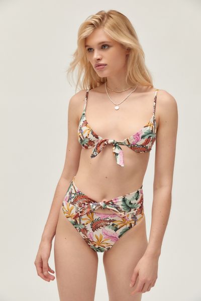 high waisted tie front bikini bottom