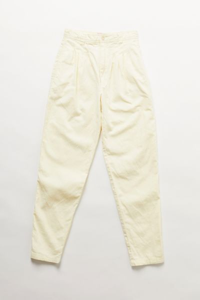 Vintage Yellow Pleated Trouser Pant | Urban Outfitters