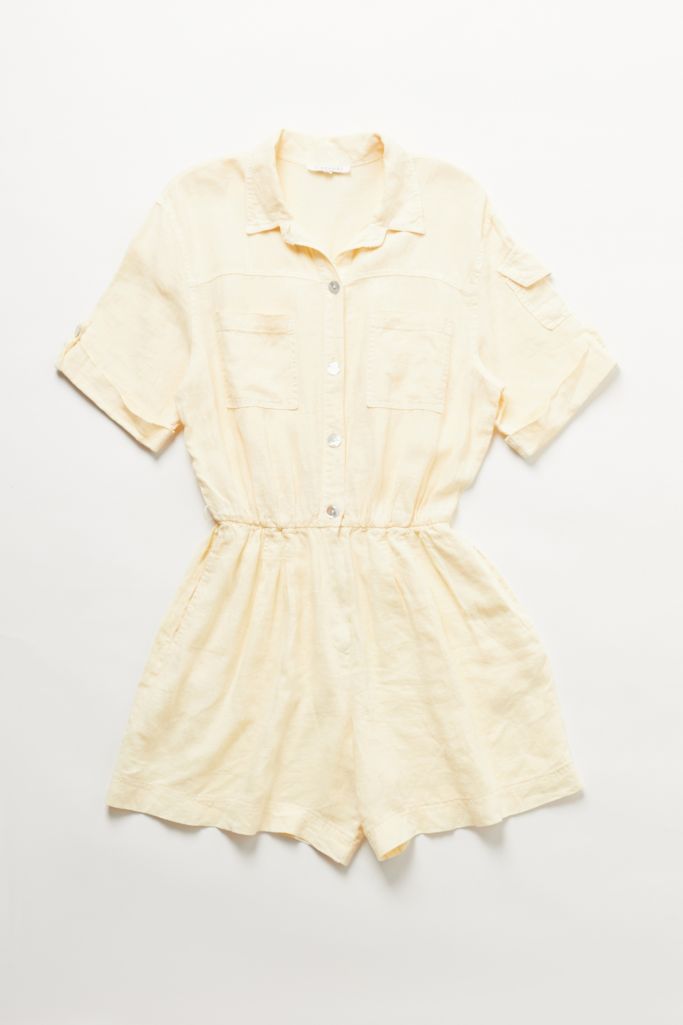 Vintage Yellow Collared Romper | Urban Outfitters