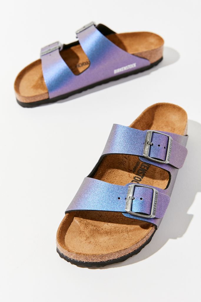 birkenstock arizona electric metallic ocean