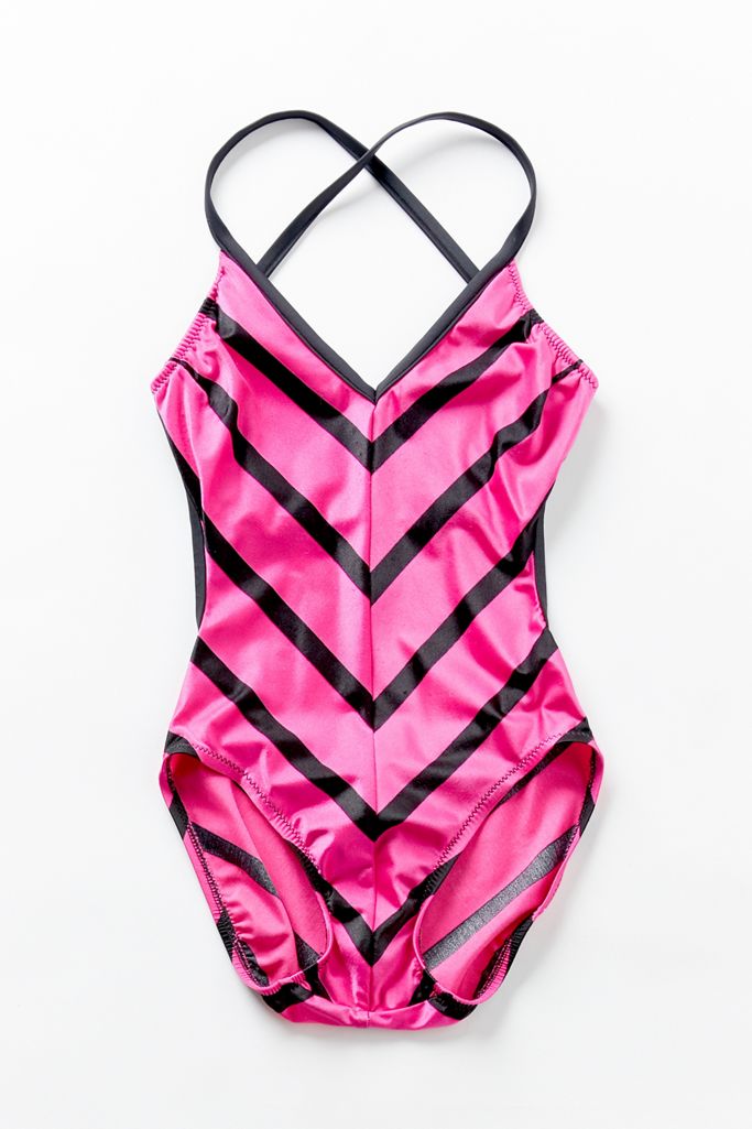 Vintage Pink Chevron OnePiece Swimsuit Urban Outfitters