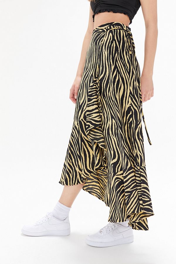 Faithfull The Brand Jasper Zebra Print Wrap Skirt Urban Outfitters