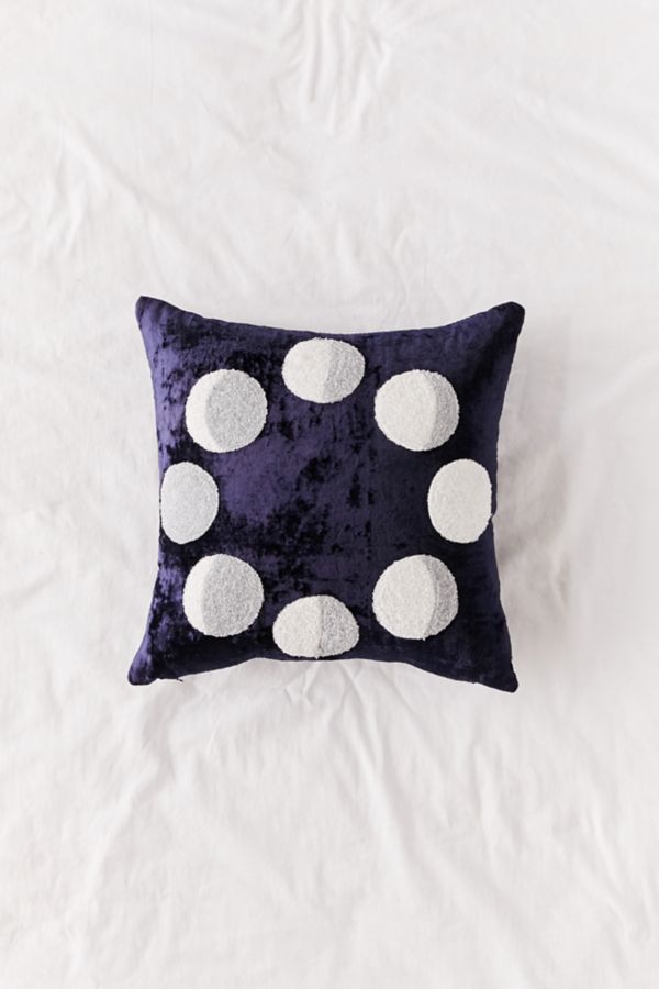 Moon Phase Embroidered Velvet Throw Pillow Urban Outfitters