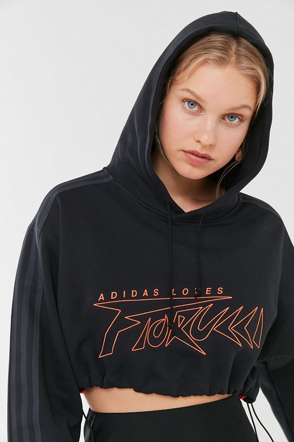 adidas Originals x Fiorucci Cropped Hoodie | Gray | Pullover adidas Originals x Fiorucci Cropped Hoodie | Gray | Pullover