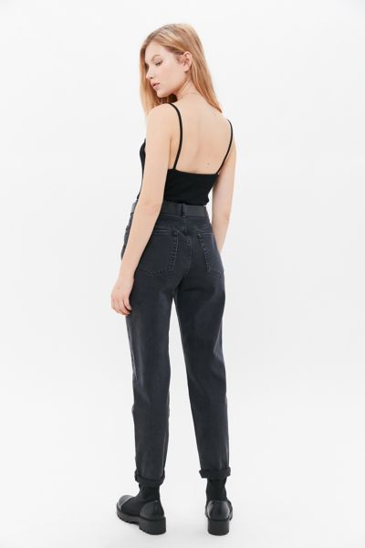 black high waisted mum jeans