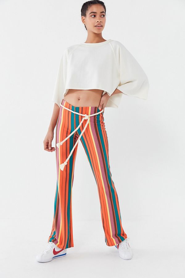 UO Bali Striped Low-Rise Flare Pant | Urban Outfitters