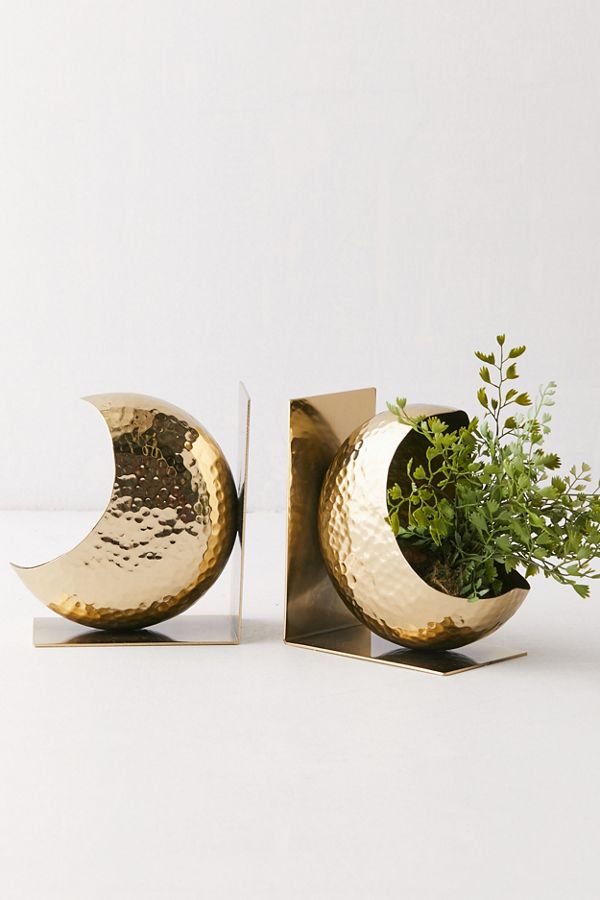 Slide View: 2: Crescent Moon Bookend Set