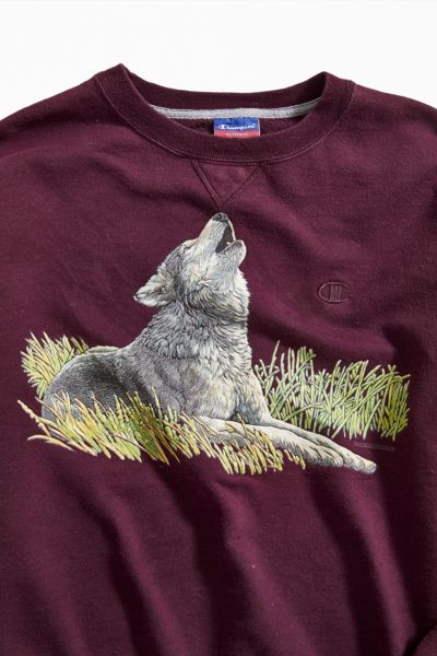 Vintage Champion Howling Wolf Crew-Neck Sweatshirt | Urban Outfitters