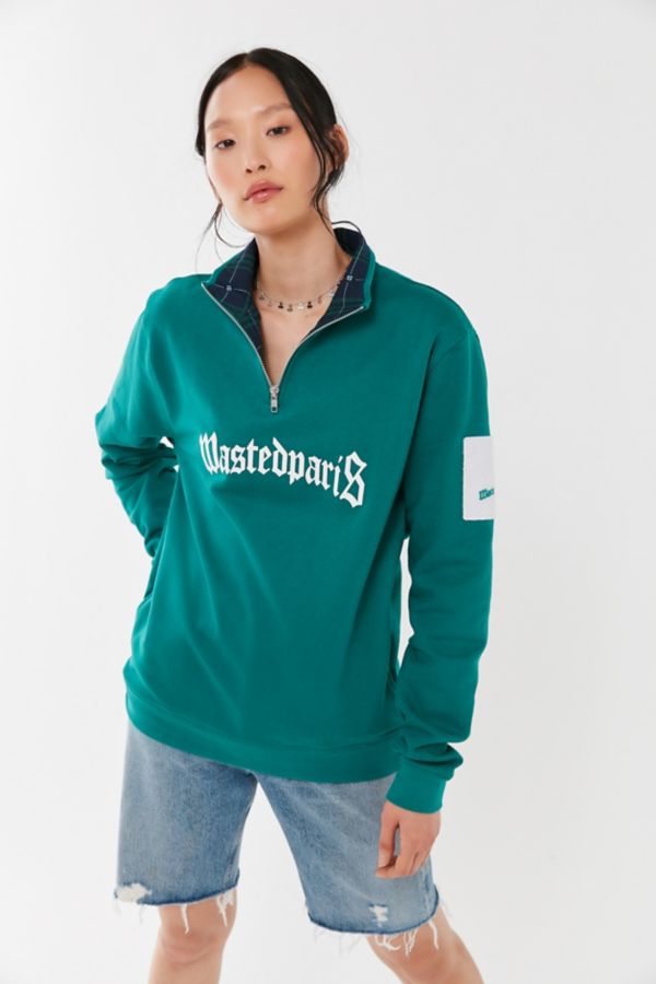 Wasted Paris Half-Zip Mock Neck Sweatshirt | Urban Outfitters Canada