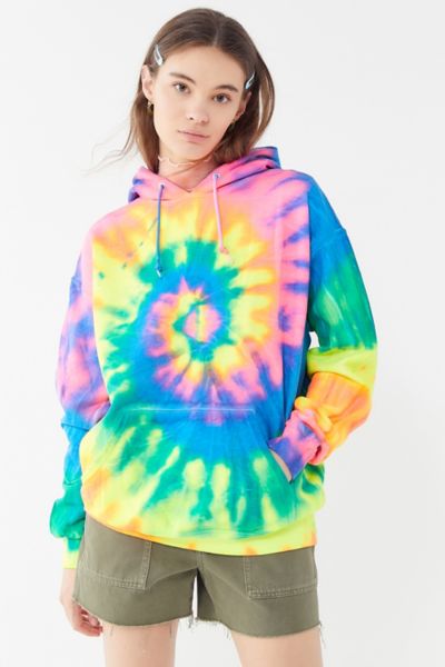 neon tie dye sweatshirt