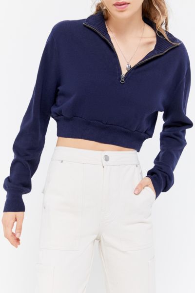 cropped zip sweater