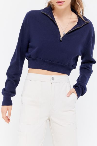 cropped half zip