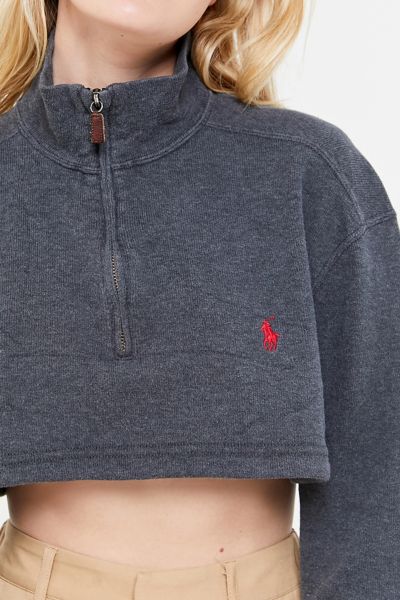 cropped quarter zip top