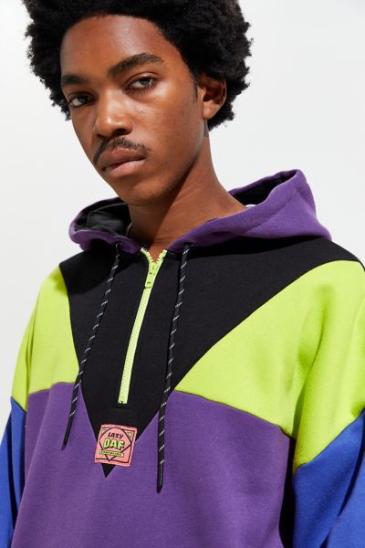 lazy oaf color panel hoodie sweatshirt