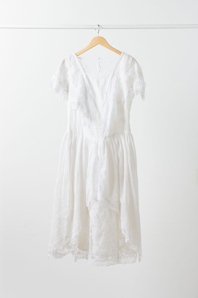 Vintage White Lace Midi Dress | Urban Outfitters