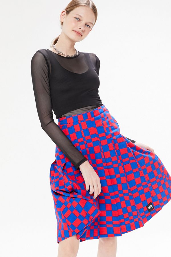 Stussy Checkered Pleated Skirt | Urban Outfitters