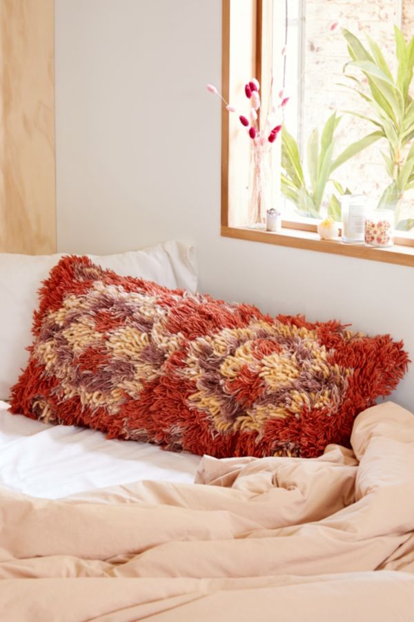 Geo Shag Body Pillow Urban Outfitters