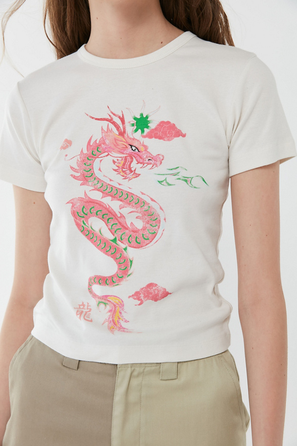 Dragon Print Washed-Out Baby T-shirt