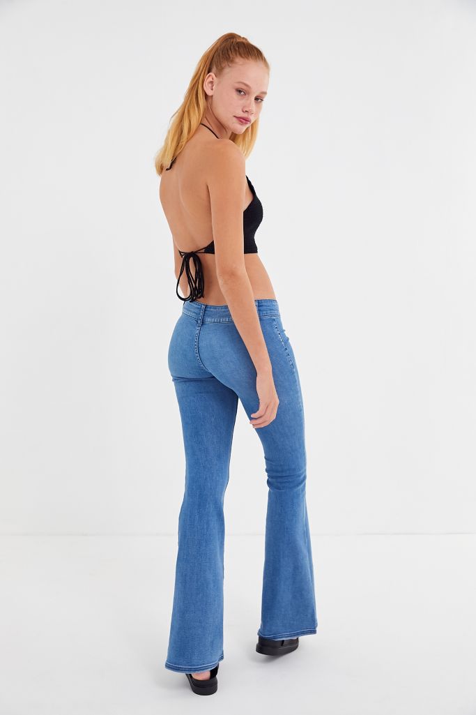 g Nina Low Rise Flare Jean Tinted Denim Urban Outfitters