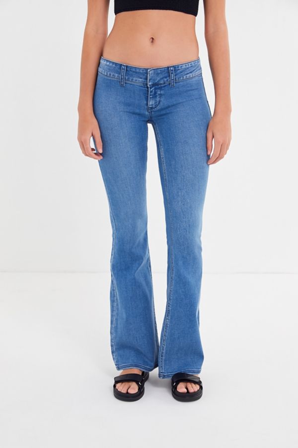 BDG Nina Low-Rise Flare Jean – Tinted Denim | Urban Outfitters