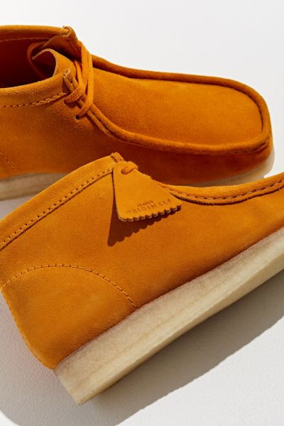 orange clarks wallabees