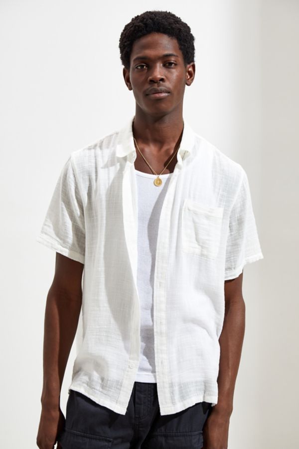 UO Slub Gauze Short Sleeve Button-Down Shirt | Urban Outfitters