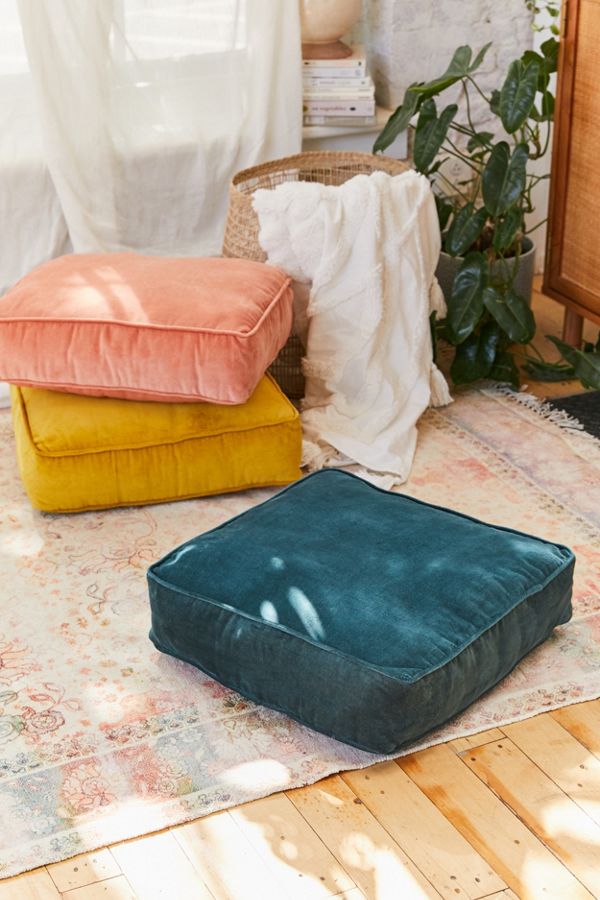 Slide View: 1: Chloe Velvet Floor Pillow