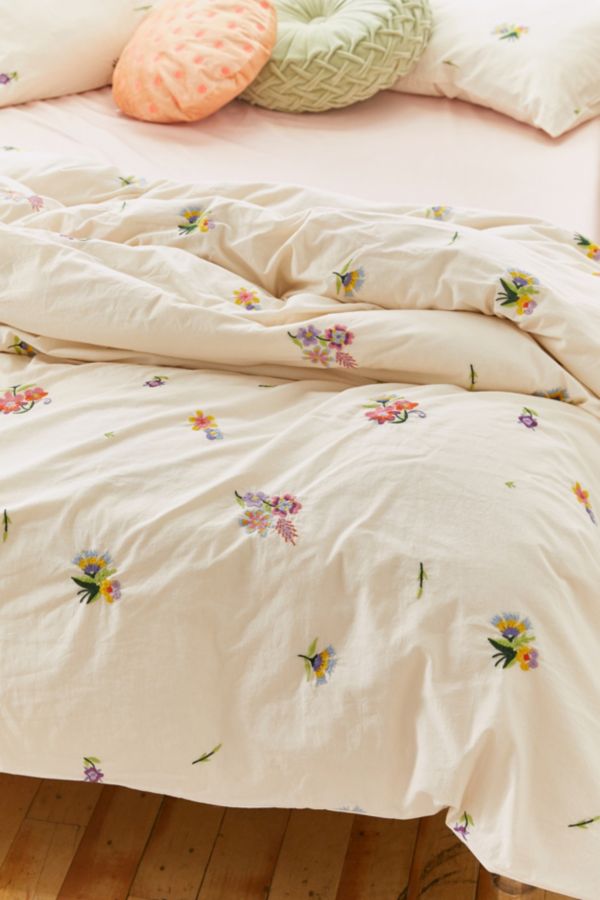 Georgine Embroidered Floral Duvet Cover Urban Outfitters