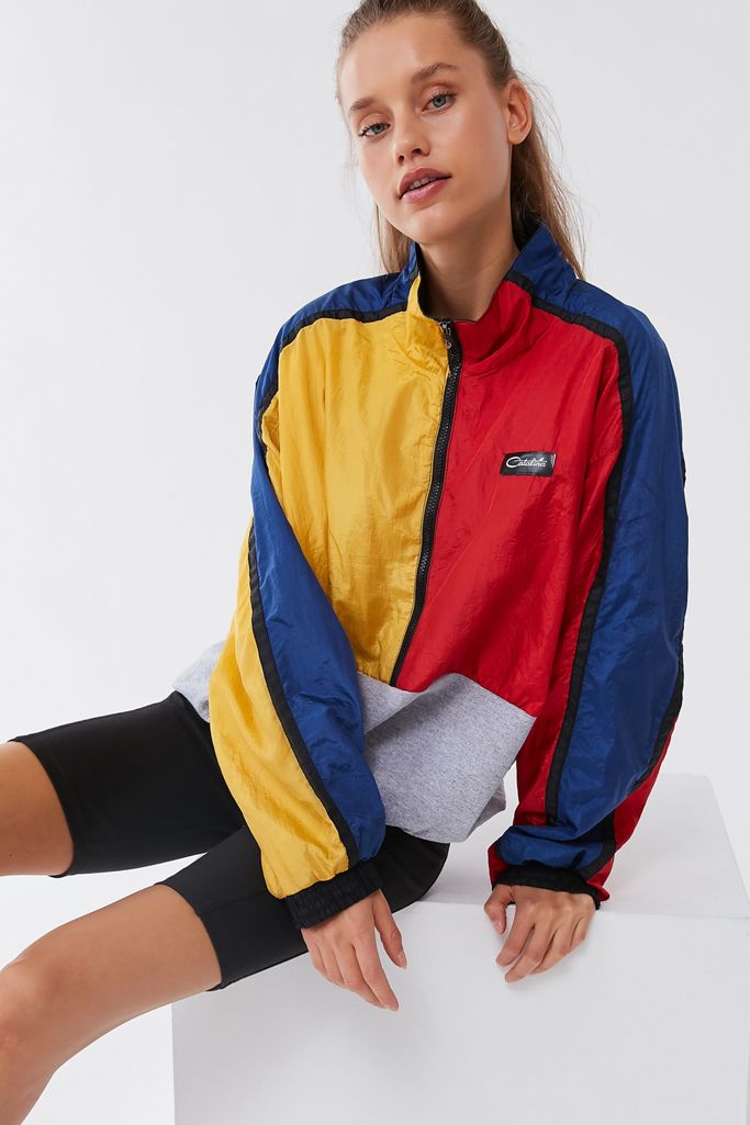 Urban Renewal Remade Spliced Windbreaker Sweatshirt Urban Outfitters Canada