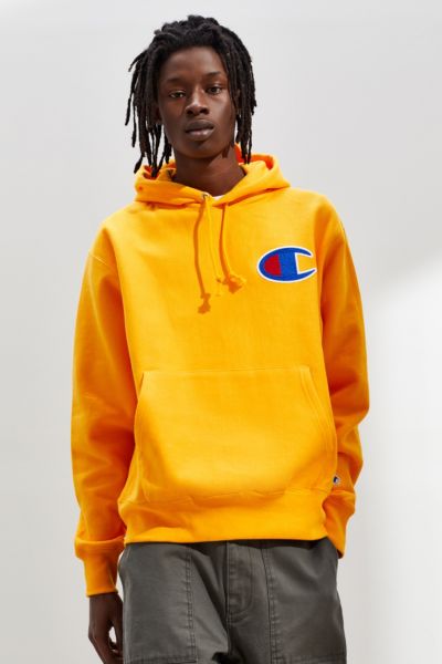 orange and blue champion hoodie