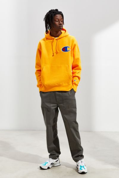 champion big c chain stitch reverse weave hoodie sweatshirt