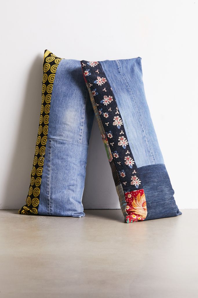 Urban Renewal Reclaimed Denim + Kantha Body Pillow Urban Outfitters