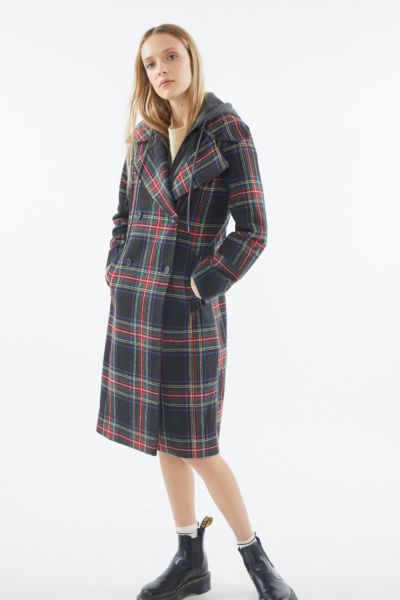 Avec Les Filles Plaid Double-Breasted Coat | Urban Outfitters