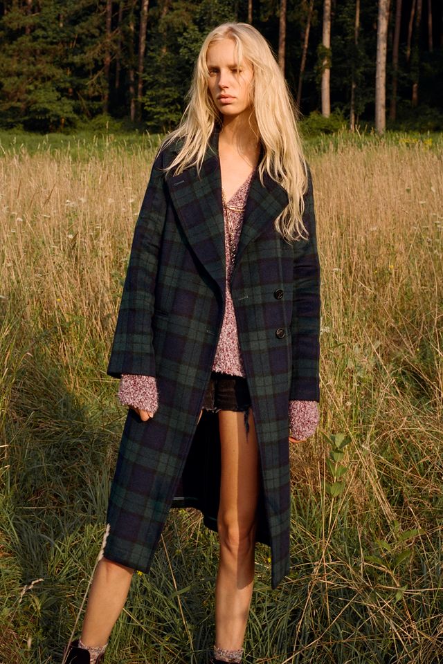 Avec Les Filles Plaid Wool Coat Urban Outfitters Canada