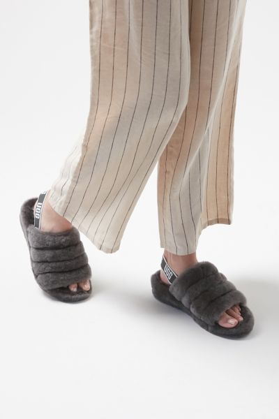 grey ugg slides