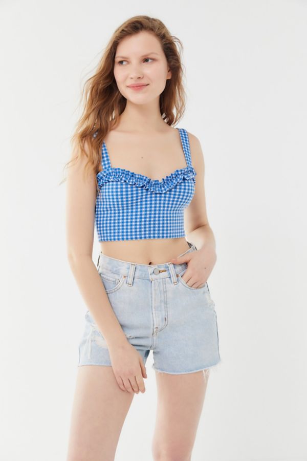 UO Glenda Gingham Cropped Tank Top | Urban Outfitters