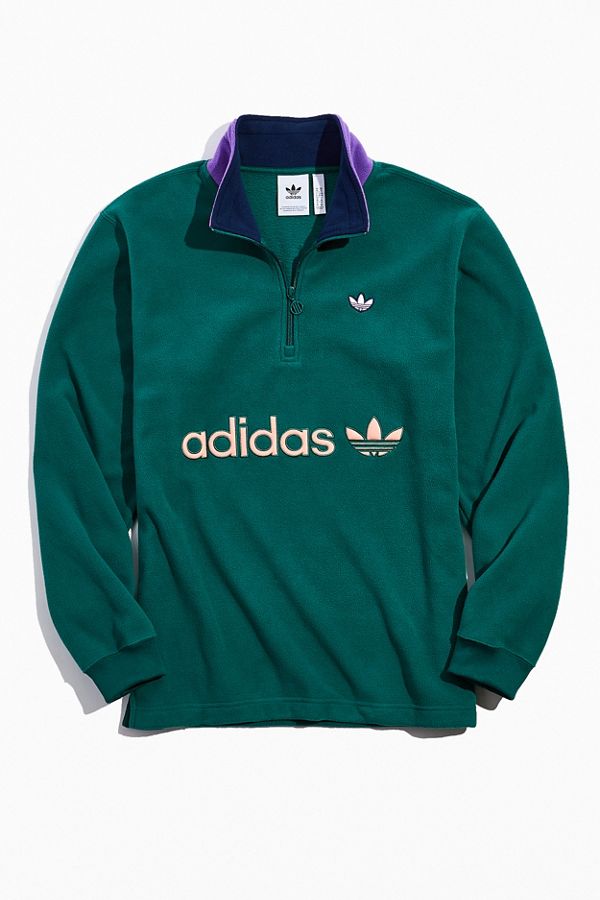 adidas Colorblock Mock Neck HalfZip Sweatshirt Urban Outfitters