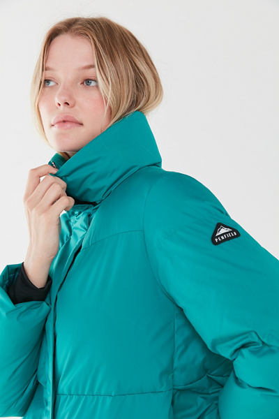 teal puffer jacket