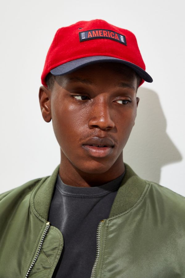 Perry Ellis Rubber Patch Logo Baseball Hat | Urban Outfitters