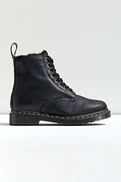 black fur lined dr martens