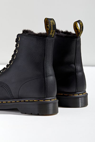 black dr martens with fur lining