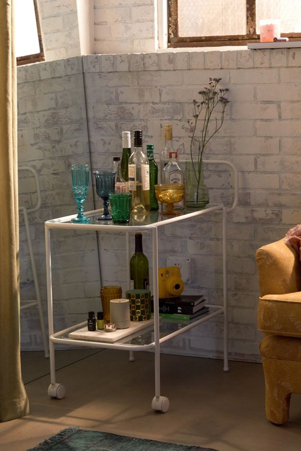 Slide View: 1: Aria Metal Bar Cart