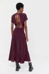 UO Lindsey Cap-Sleeve Side-Slit Midi Dress | Urban Outfitters Canada