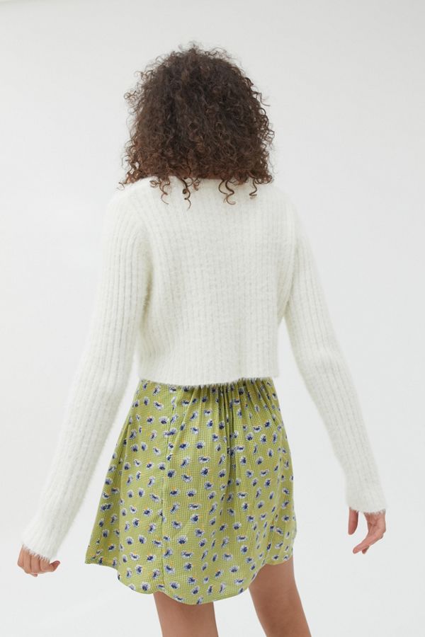 UO Rochelle Fuzzy Cropped Cardigan | Urban Outfitters