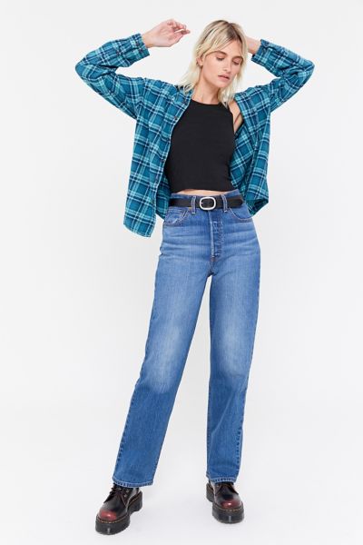 levi's ribcage super high waist ankle straight leg jeans