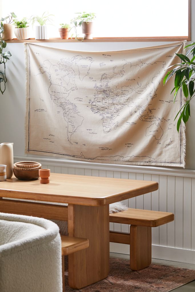 Urban Outfitters World Map Tapestry Hand Drawn World Map Tapestry | Urban Outfitters