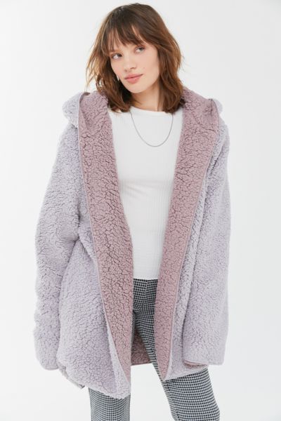 bdg carmella reversible hooded teddy jacket