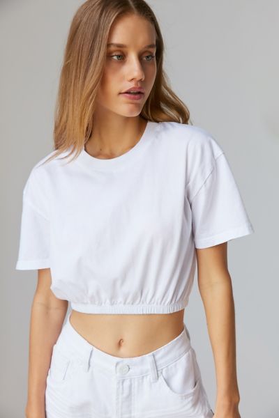 Truly Madly Deeply Elastic-Hem Cropped Tee | Urban Outfitters