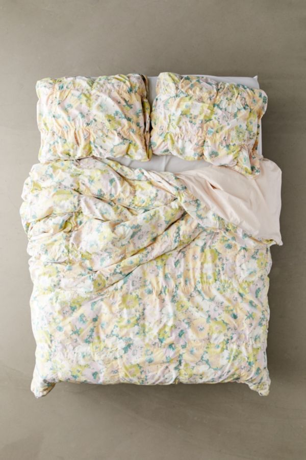 Ruby Floral Shirred Duvet Cover Urban Outfitters