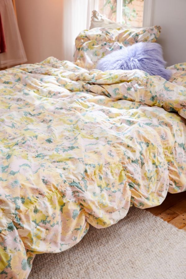 Ruby Floral Shirred Duvet Cover Urban Outfitters